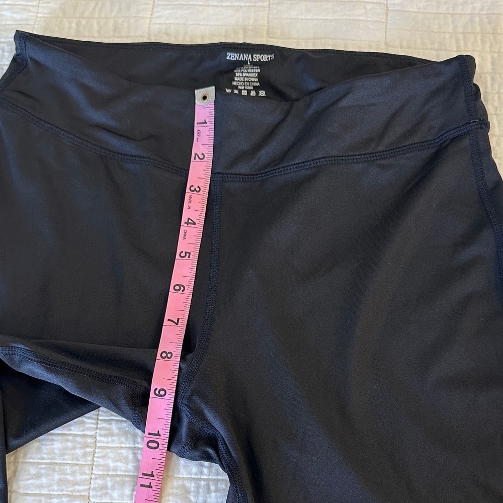 Zenana NWOT Sports Black Leggings Large Black Leggings - Picture 5 of 6